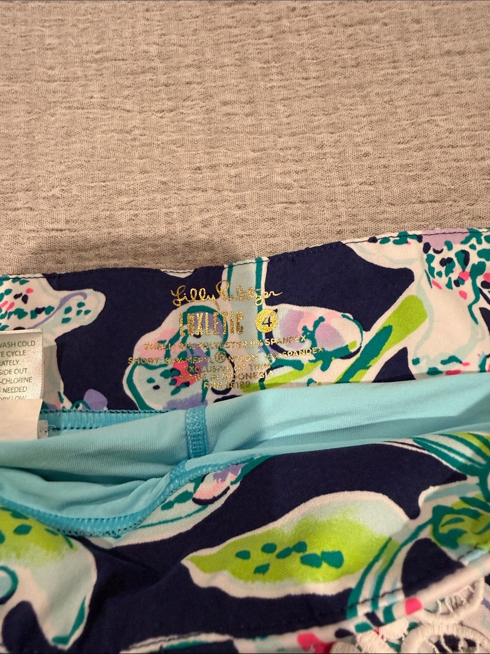 Lilly Pulitzer Navy Floral Lace-Trim Mini Skirt - Picture 4 of 4